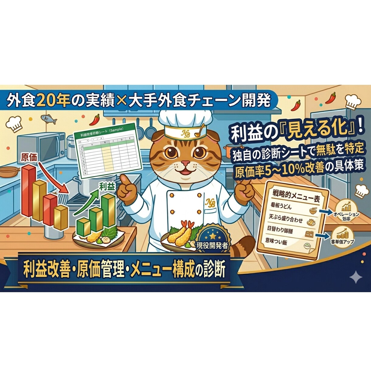 飲食店の利益・原価の改善診断します 現役開発者が利益を生む原価管理をご提供します イメージ1