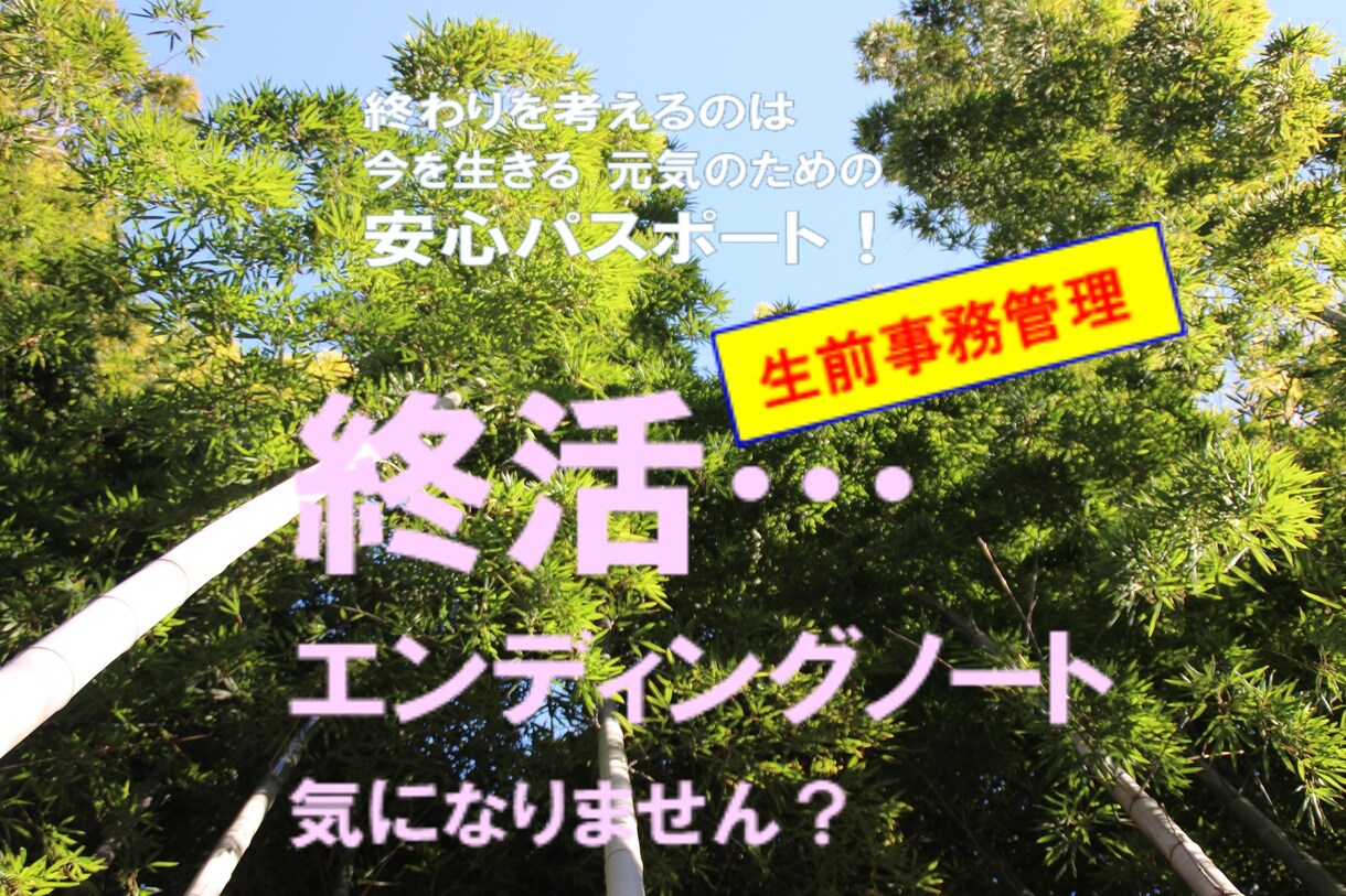 終活・生前事務管理の知識、用意をお手伝いをします ☆高齢者の終活は、エンディングノートだけでは安心できません イメージ1