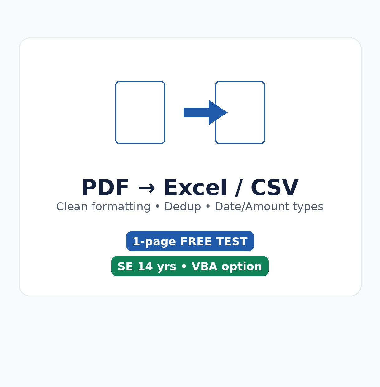 最短当日 PDFをExcel/CSVへ変換します 【最短当日】PDF/画像の表をExcel/CSV化します。 イメージ1