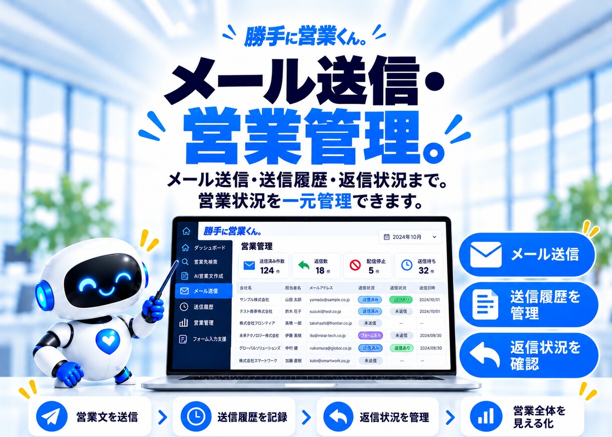 月2万円でAI営業システムを提供します 初期費用0円！全国対応・月最大3000件の営業を支援 イメージ5