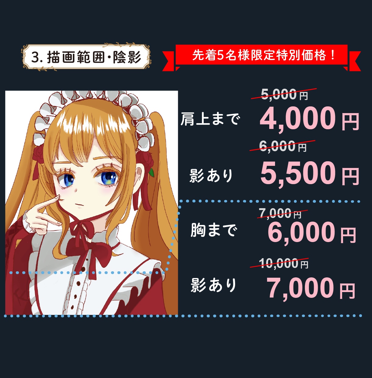 残り4名！ロリータ風女の子のSNSアイコン描きます ˖⊹ ࣪ ˖小さな絵に宿す、あなたの心の衣装⊹ ࣪ ˖⊹ ࣪ イメージ6