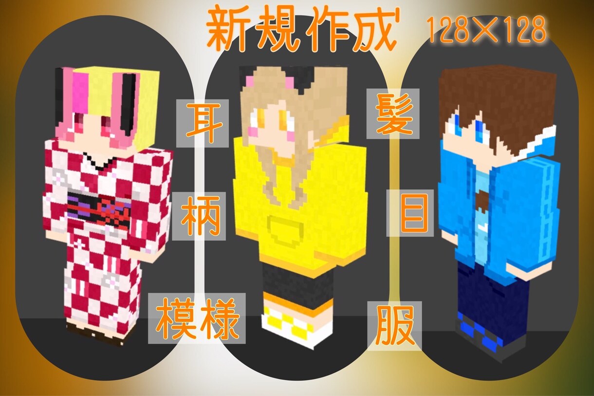 Minecraftのスキンを作成します キャラクターをMinecraftの世界へ！！！ イメージ4