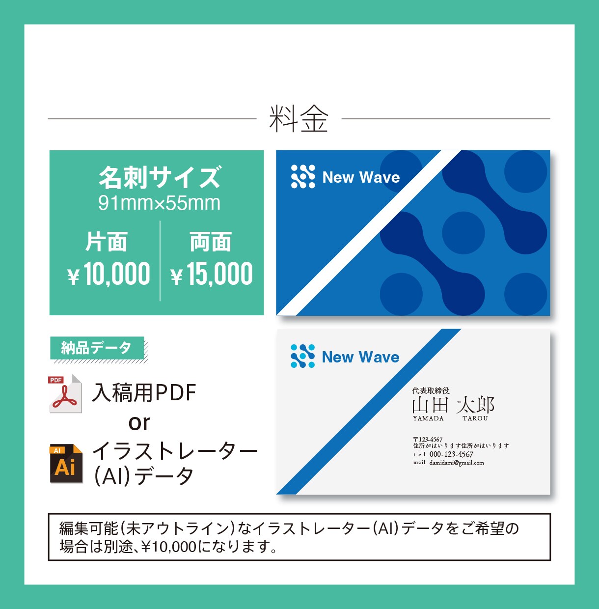 ベテランデザイナーが名刺を翌日に制作します 依頼日の翌日に提案! 修正無制限で印象に残る名刺をデザイン イメージ3
