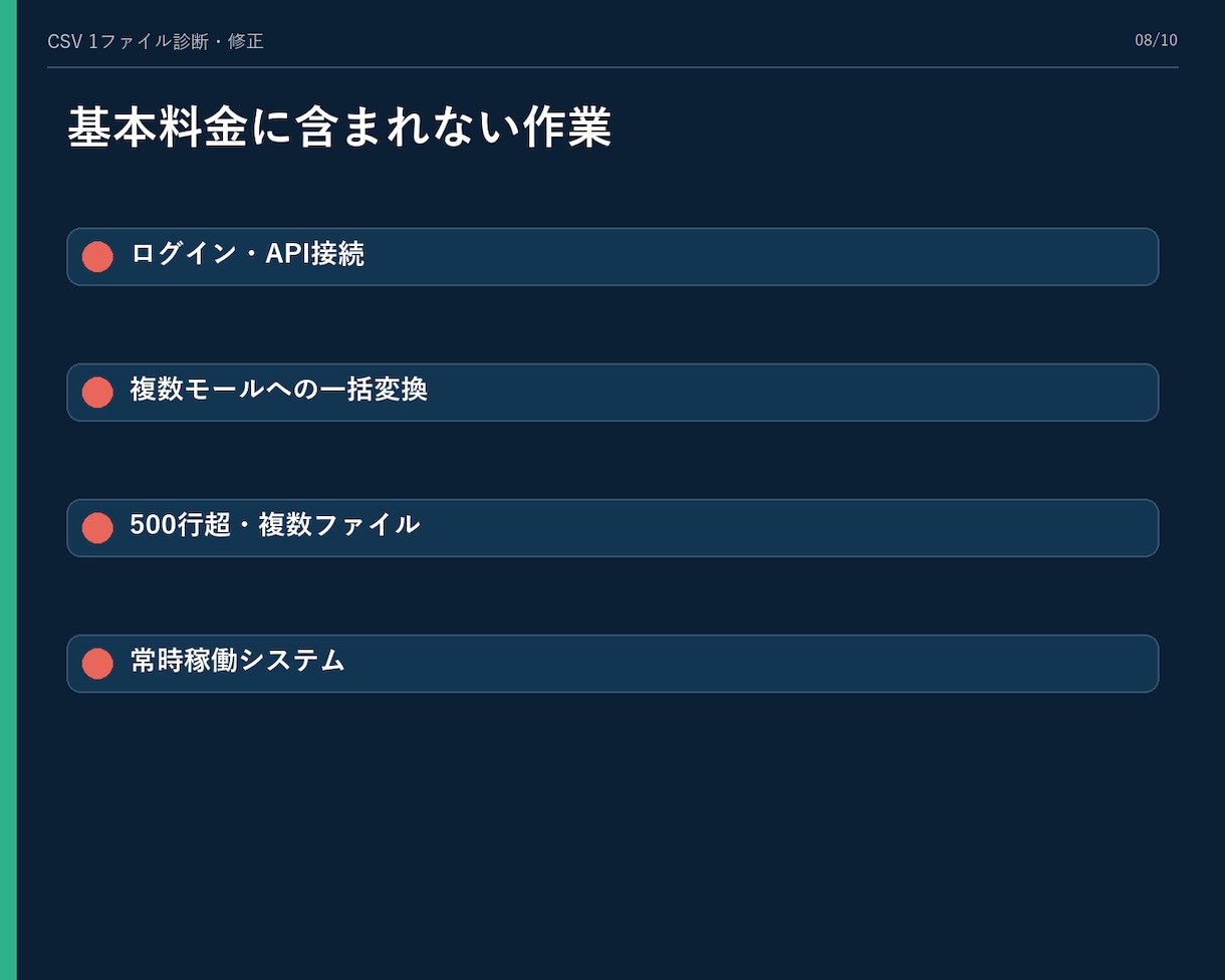 CSV・Excelの取込エラーを診断・修正します 説明できなくてOK。エラー画面から修正版まで返します イメージ8