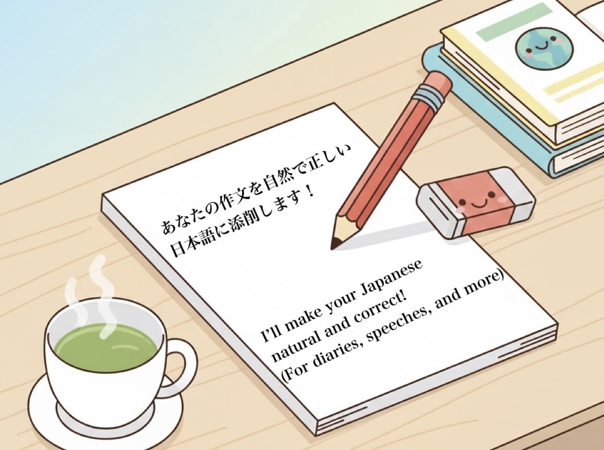 日本語教師が添削！自然で伝わる日本語作文に直します 23カ国の学生に教えてきたプロが添削します！ イメージ1
