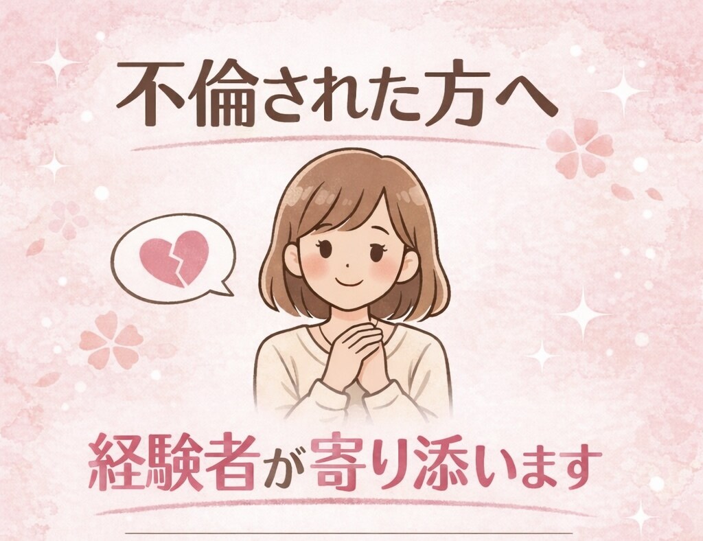 浮気・不倫で傷ついた方、同じ経験者が寄り添います 誰にも言えない気持ち、ここで吐き出していいですよ イメージ1
