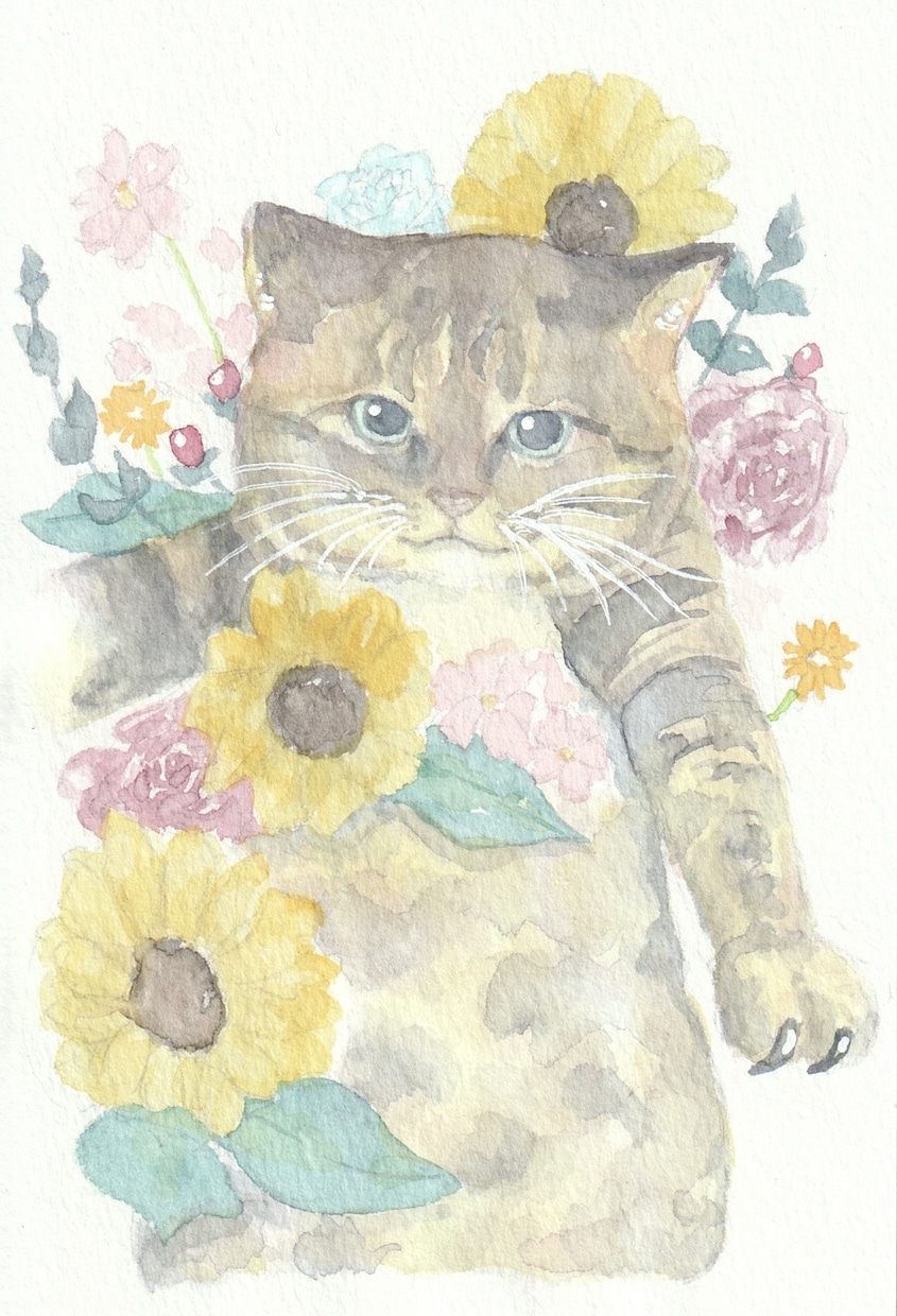 ふんわりとした水彩でペットのイラストを手描きします アイコン、待ち受けやプレゼントにも、かわいい透明水彩の絵を イメージ8