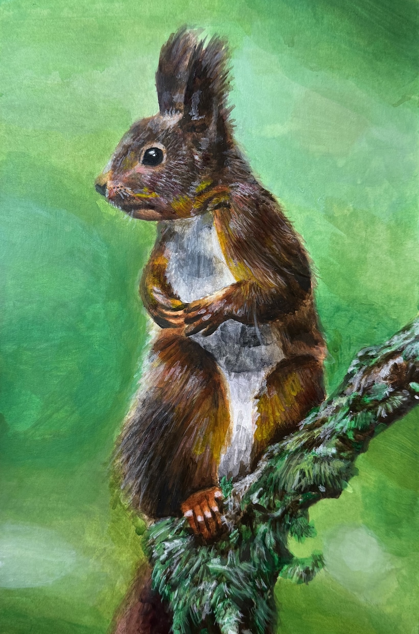 アクリル絵の具で動物を描きます 動物画（ペット）、食べ物などの絵をリアルに イメージ3