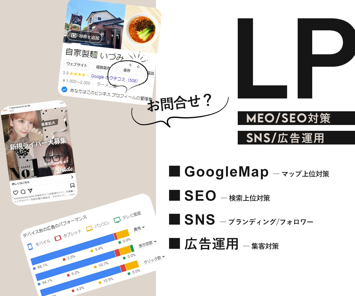 LP（ブログ/フォーム/通販/SEO付）制作します フルオーダー機能付LP制作10万円/SNS・広告運用付 イメージ2