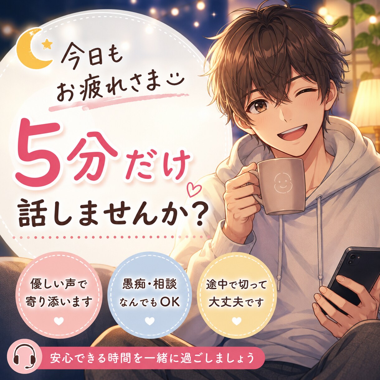 眠れない夜に優しく寄り添います ちょっと甘えたいな〜　眠くなりたい〜　そんな希望に応えます♪ イメージ1