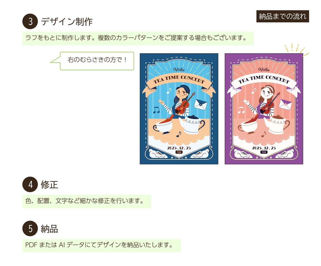 バレエ発表会プログラム、生徒募集チラシ制作します 世界に一つだけのオリジナルイラスト×デザインお任せください！ イメージ3