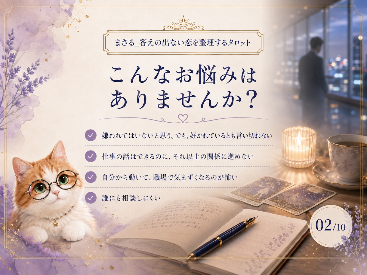 職場の無口な彼の気持ちをタロットで読み解きます 誰にも話せない片思いを、文章で丁寧に整理します イメージ2