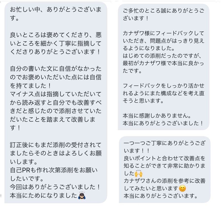 急ぎ・エントリーシート（ＥＳ）　添削します 400字✖️3項目添削・最速24時間対応(オプション) イメージ2