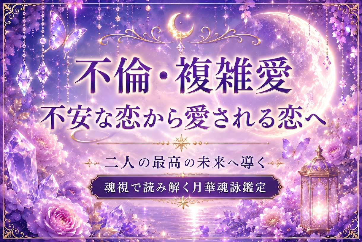 不倫・複雑愛。あの人の本音と本気度を占います お相手の本音・本気度・今後の流れ等を魂視で丁寧に読み解きます イメージ1