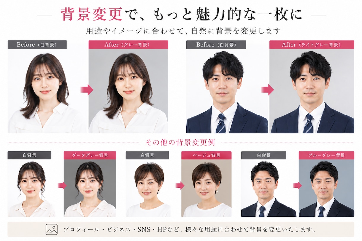 写真館品質で人物写真を自然にレタッチします 自然な仕上がりで魅力を引き出します イメージ6