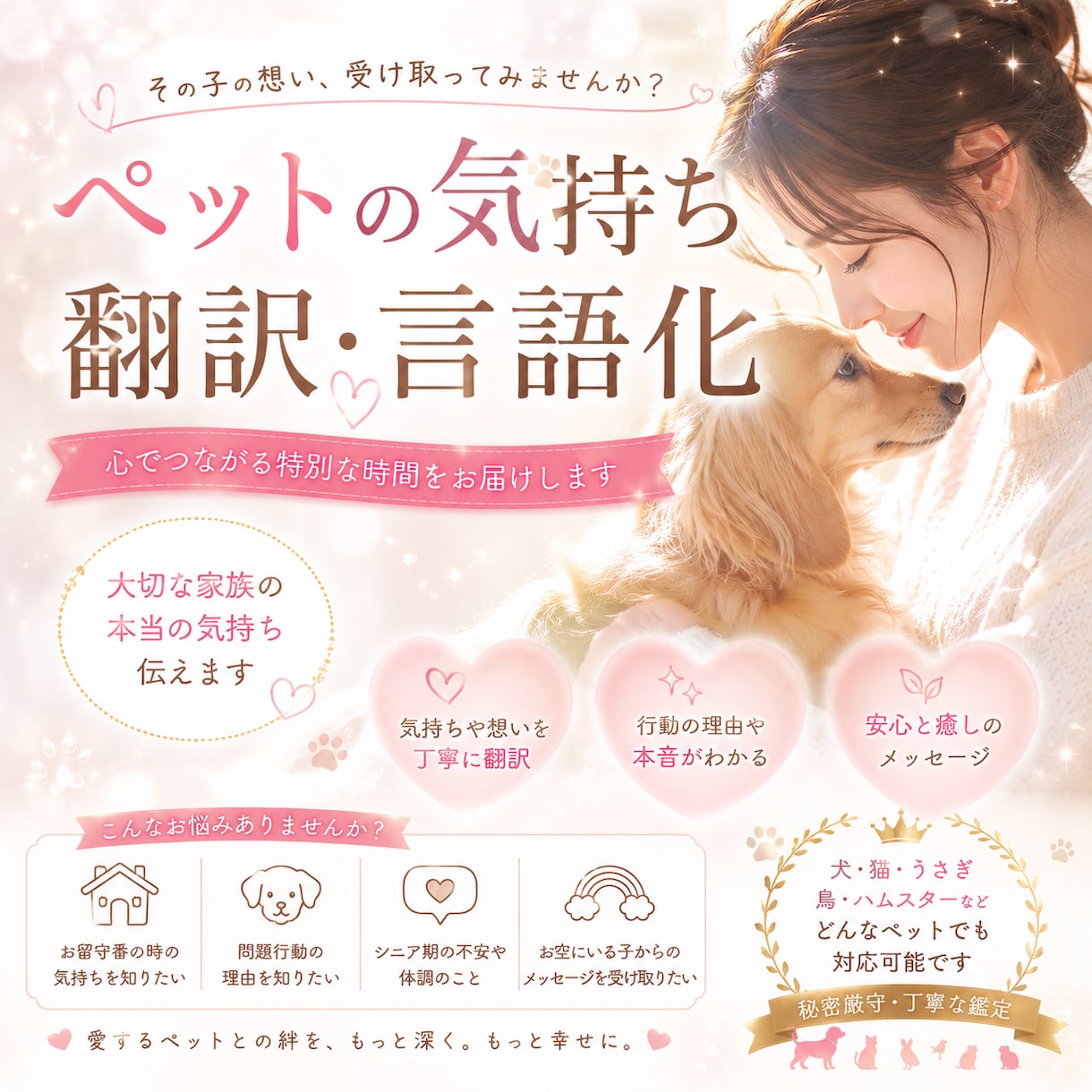 愛犬・愛猫の気持ちをお手紙にして翻訳します もし、あの子が話せたら——その想いをお手紙に。 イメージ1