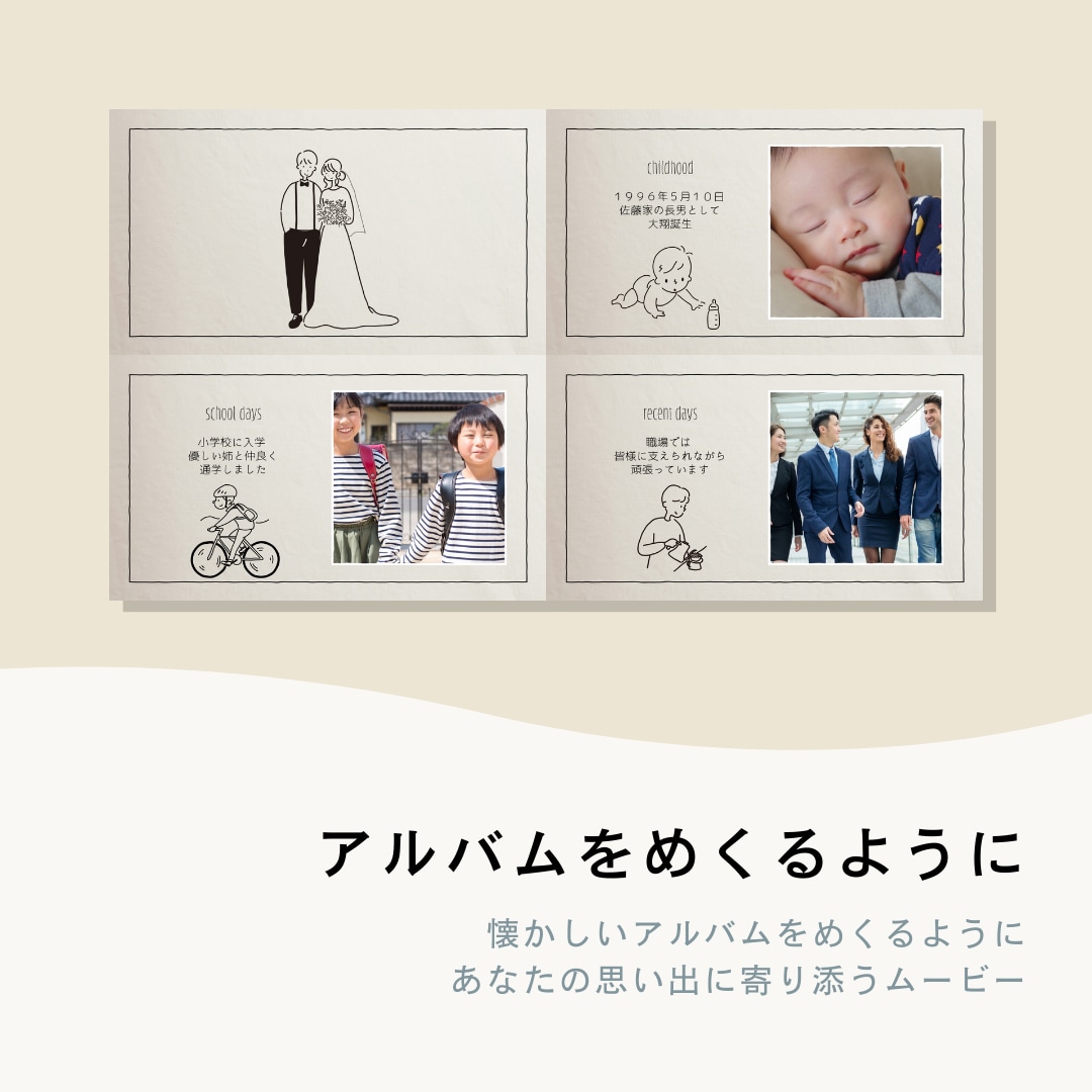 絵本のようなかわいいプロフィールムービー作ります イラストをアレンジして作る、あなただけのストーリー イメージ2