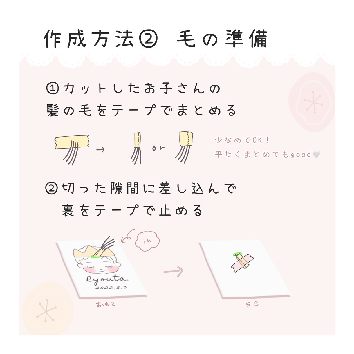 ファーストヘアカット用の似顔絵を描きます 世界に一つだけ！お子様の似顔絵でファーストヘアカットアート！ イメージ7