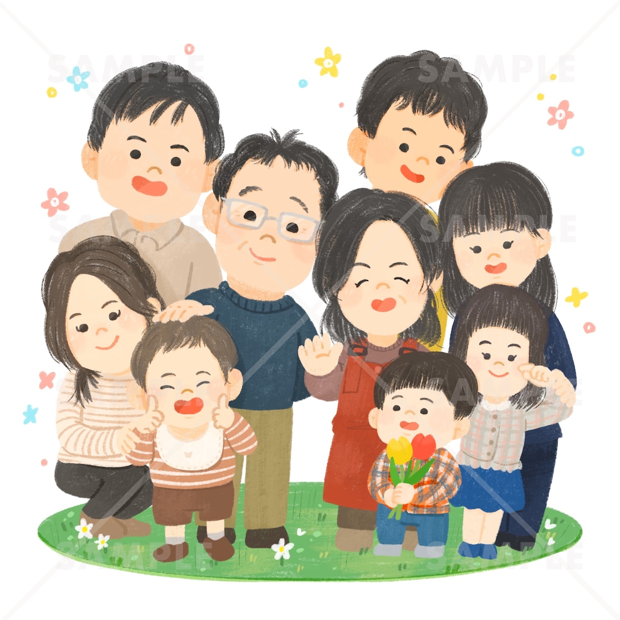 大切な思い出をイラストに！かわいい似顔絵描きます お祝い◎プレゼントも！思い出感じる可愛く飾れる似顔絵描きます イメージ8