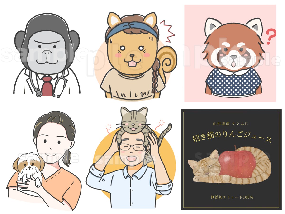ゆるかわいい動物アイコン描きます SNS/ブログの印象UP！周りと差がつくオリジナルアイコン イメージ10