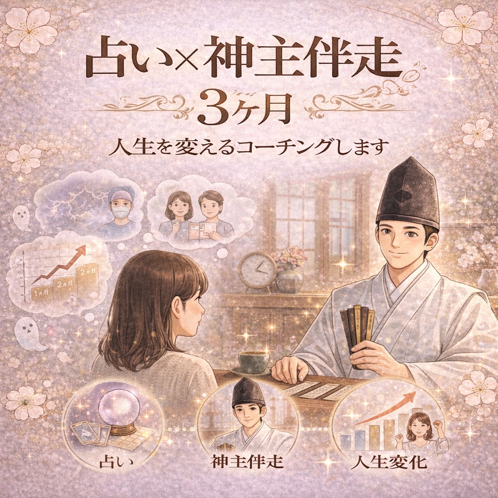 占い×神主伴走｜3ヶ月人生を変えるコーチングします プラチナランク・評価５，０の神主が占いで徹底サポート イメージ1