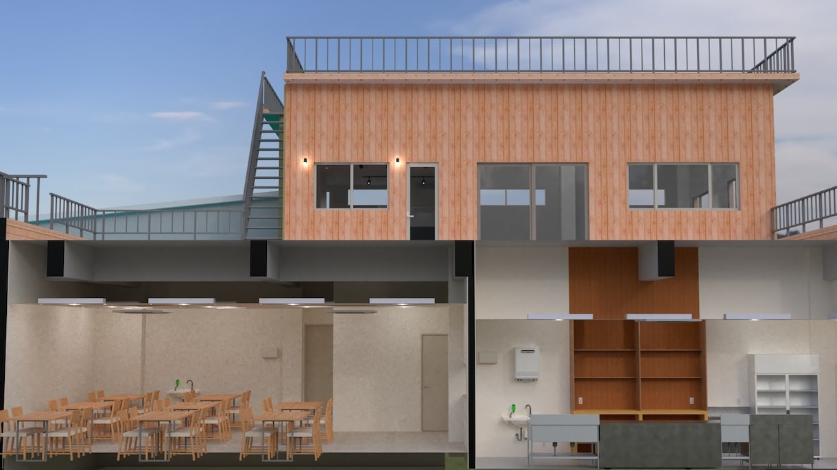 2D図面をBIM化しパース制作しますます 施工実績のある一級建築士が、現場目線で図面を3D化します イメージ2