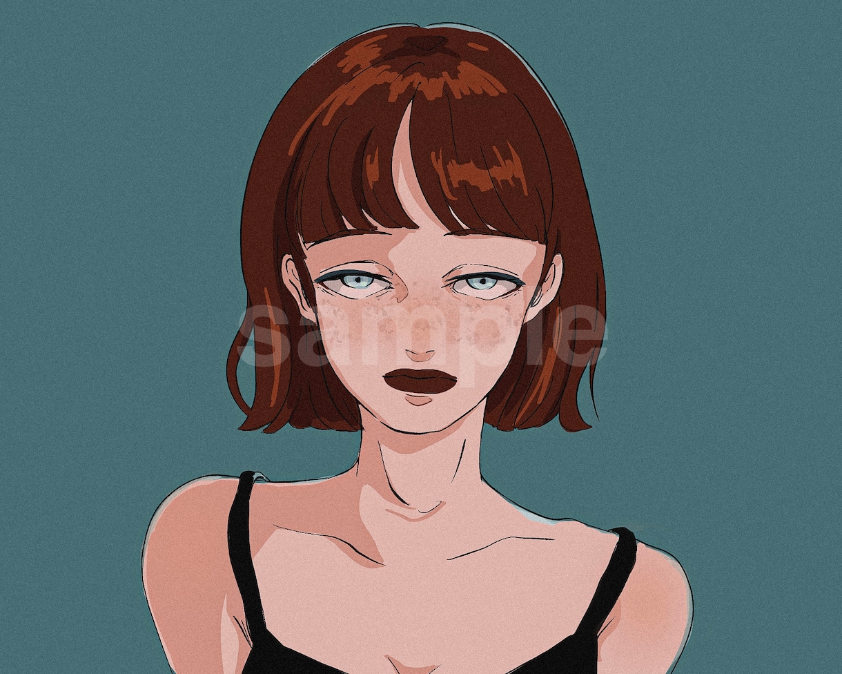 ベタ塗りイラストアイコン作成します 印象的な女の子のイラスト欲しい方是非！ イメージ7