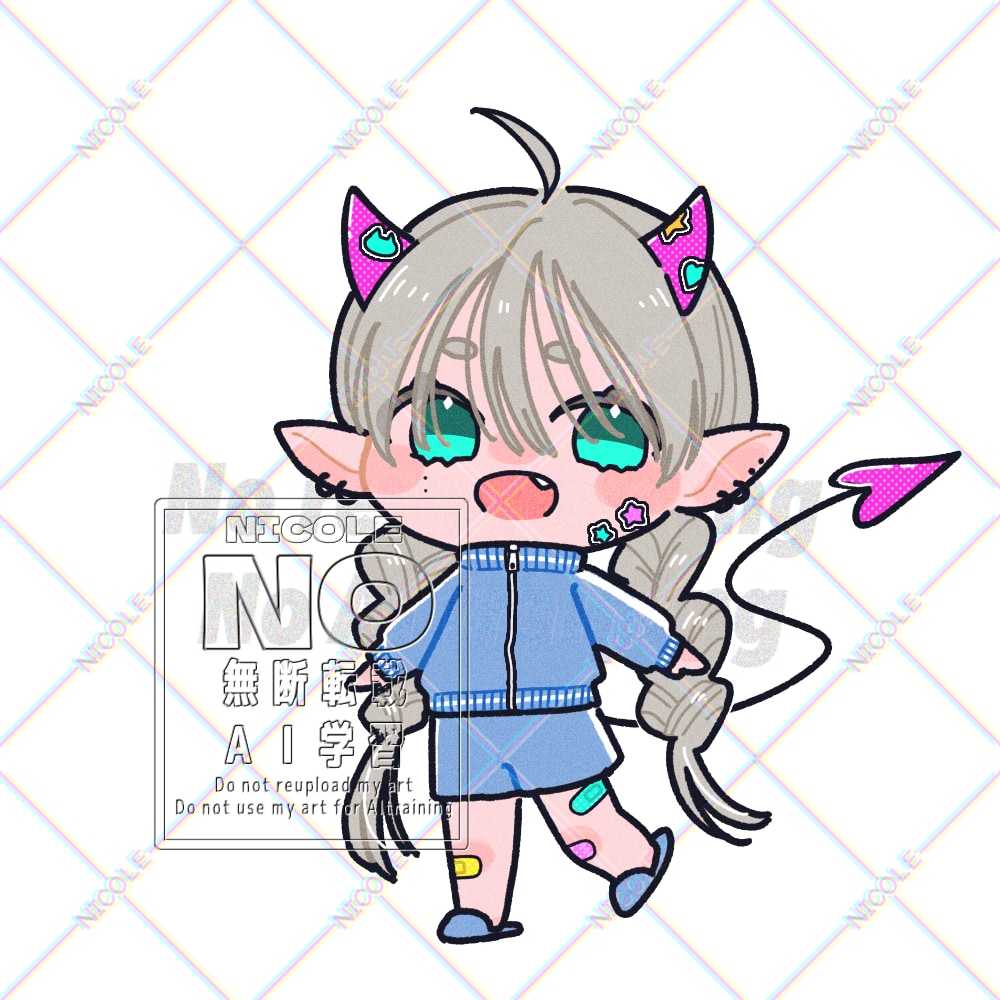 完成品⭐︎立ち絵⭐︎デフォルメ⭐︎販売します 背景は単色塗りと透過の2種ご用意します イメージ2