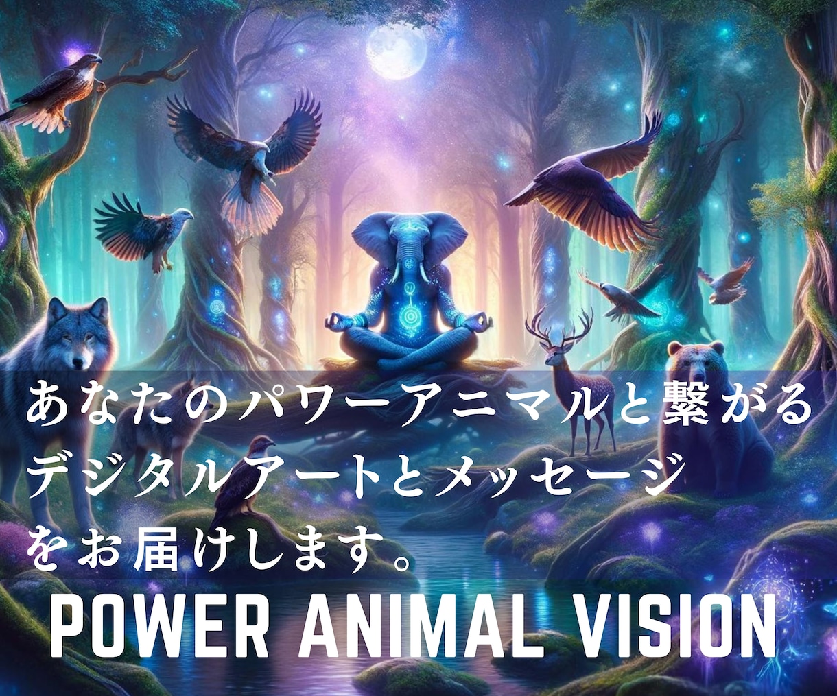 パワーと繋がるアニマルアートを制作します アカシックレコードの情報を元にアートとメッセージをお届け イメージ1