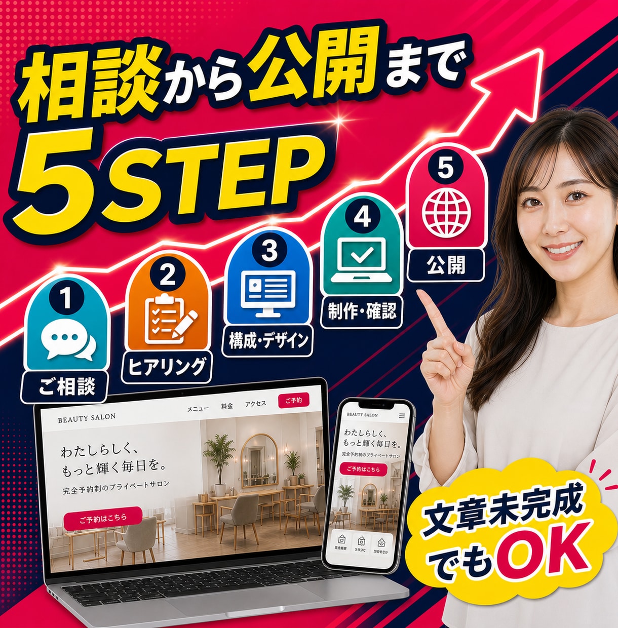 インスタ予約につなぐHPを作ります SNS・LINE・予約導線を整えるスマホ重視の5ページ イメージ5