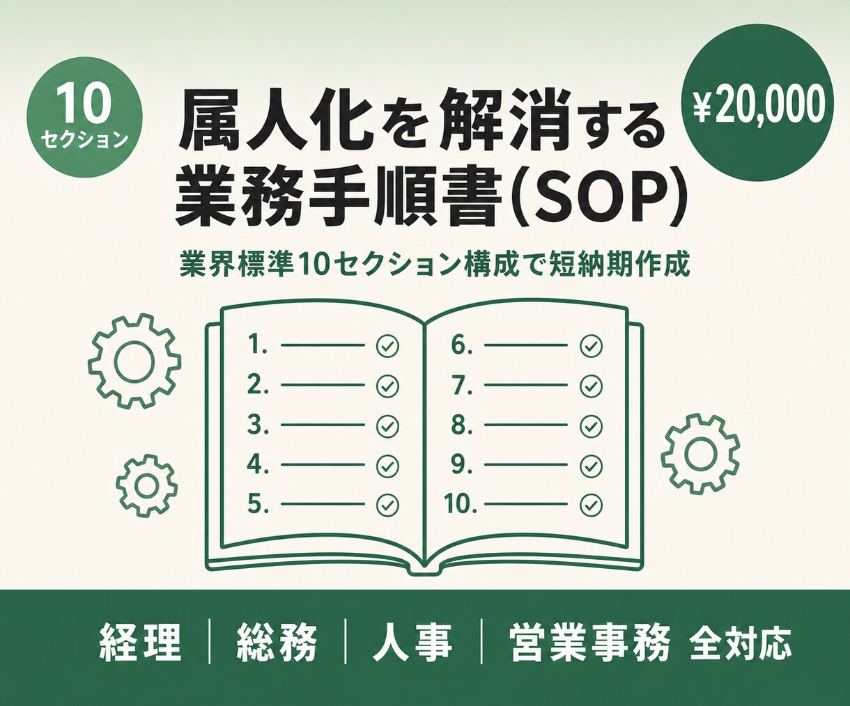 属人化解消のSOPを業界標準で作成します 中小企業バックオフィス全般対応｜AI活用で短納期 イメージ1