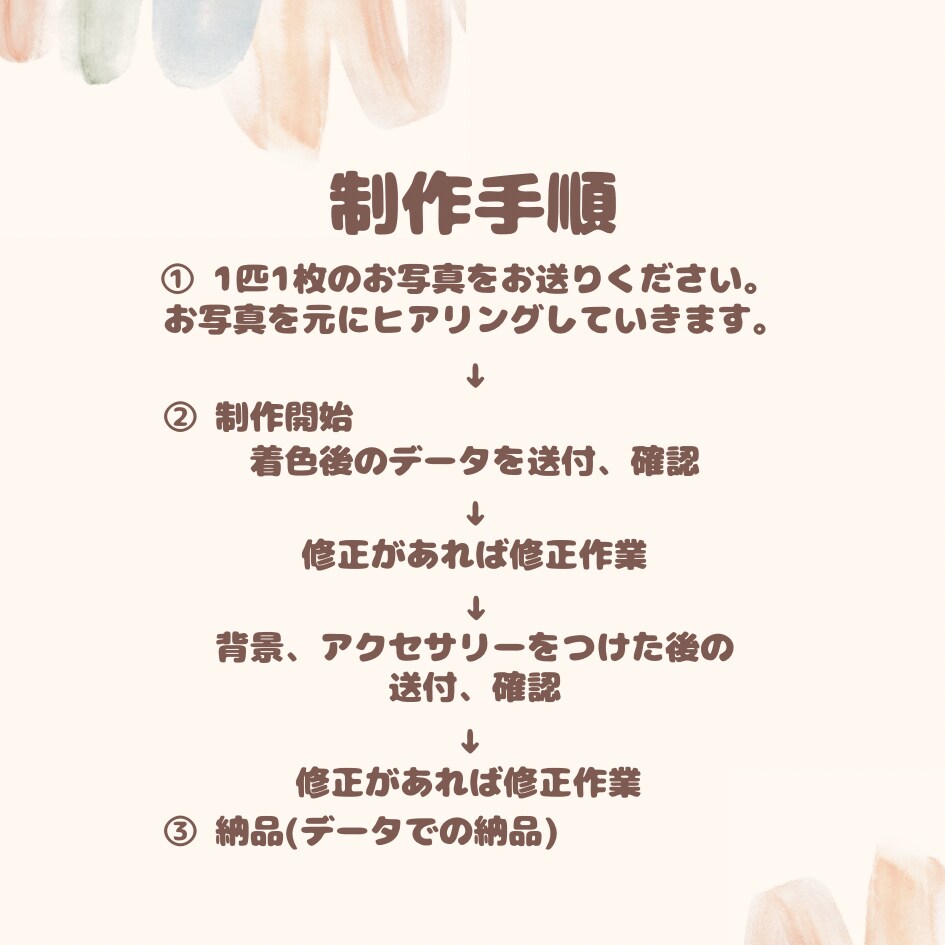 ふんわり優しいペットイラストをお描きします 家族の一員である大切なペットを、優しいイラストに仕上げます。 イメージ7