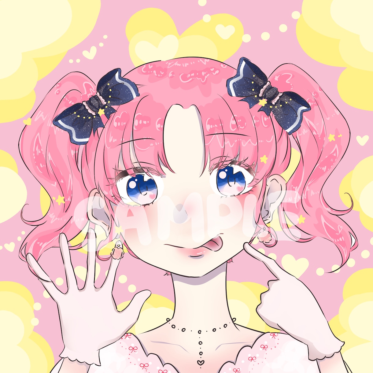 ふわふわな可愛い女の子アイコン・イラスト描きます スピード納品！ぱっと目を惹く女の子描きます！ イメージ1