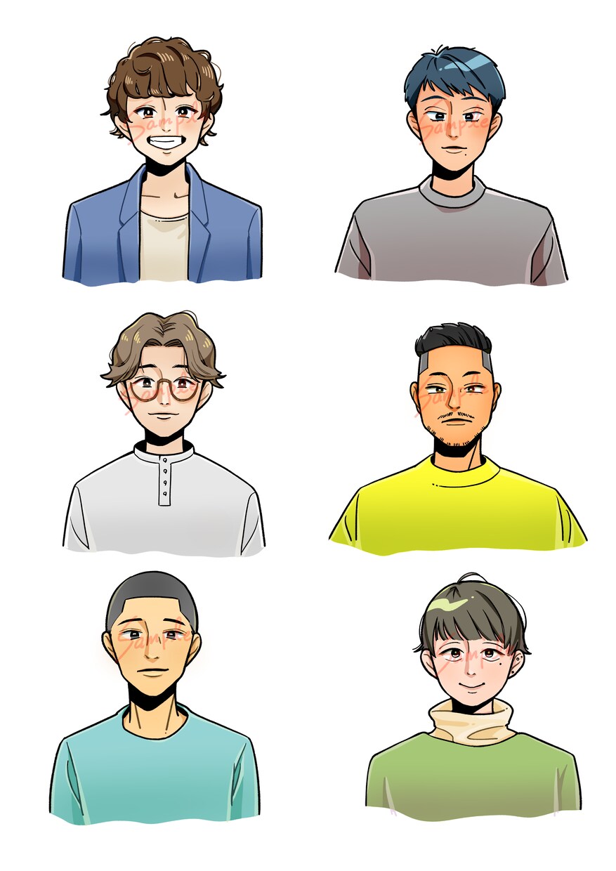 商用可【SNSアイコン用イラスト】作成いたします はっきりとした信頼感のあるイラストアイコンはいかがですか？ イメージ3
