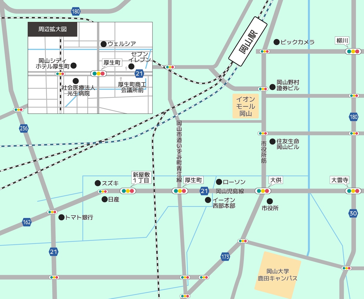 見やすいシンプルなカラー地図を制作します 【修正回数無制限】名刺、チラシやホームページなどに イメージ10
