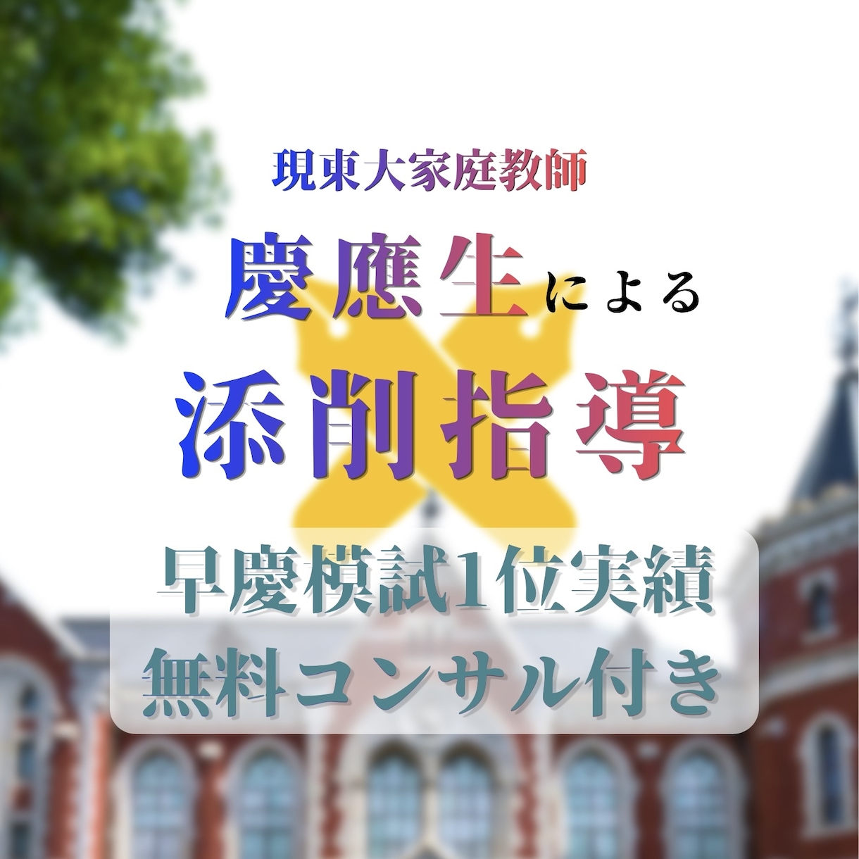 早慶模試1位が英作文・小論文などを徹底添削します 1ヶ月添削し放題！難関大レベルの記述・答案作成力を極めます。 イメージ1