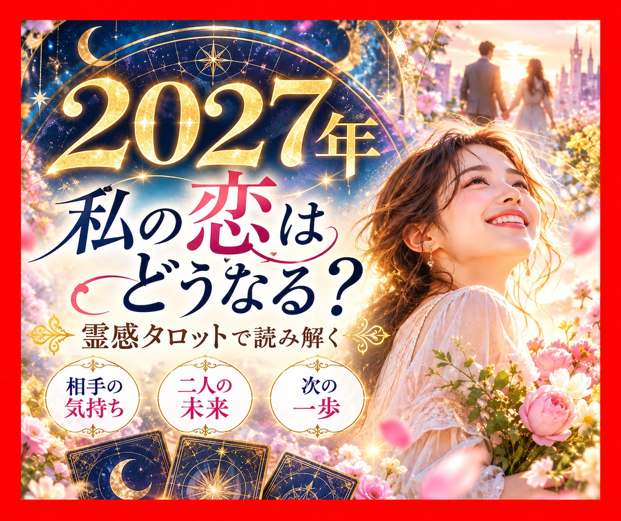 2027年、私の恋の行方は？霊感タロットで占います 「どうすればいい？」まで気持ちを読み解きながら一緒に考えます イメージ1