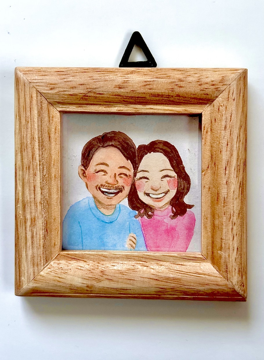 手のひらサイズの似顔絵描きます スペースを取らない！小さな似顔絵をプレゼントに イメージ1