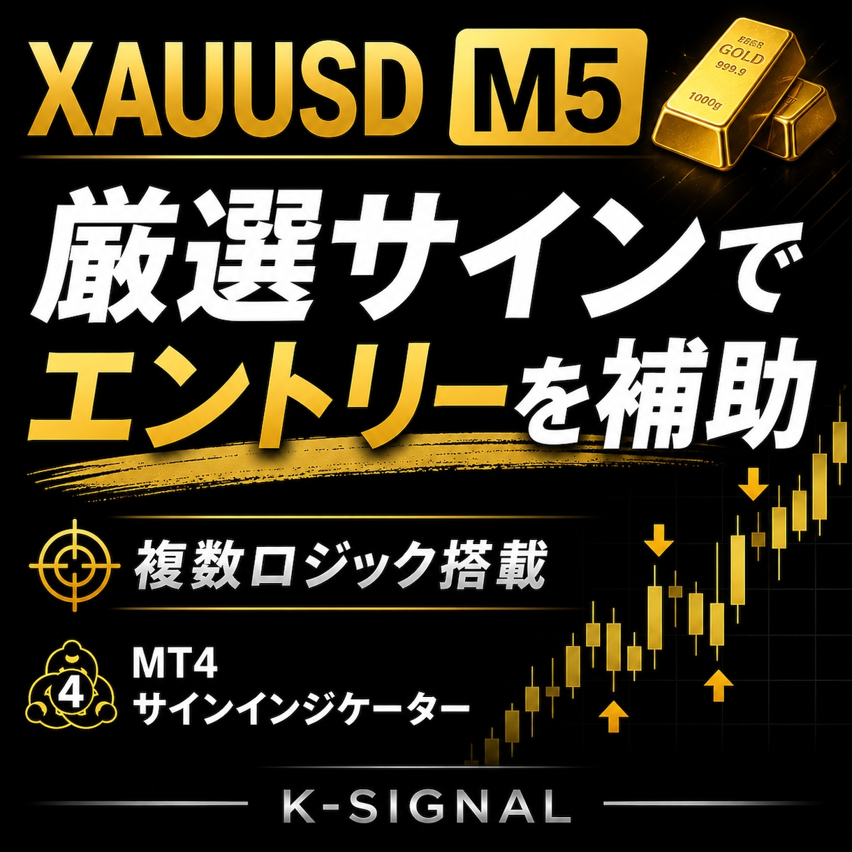 XAUUSD M5 厳選サインで 補助ます XAUUSD M5 複数ロジック搭載 K-SIGNAL イメージ1