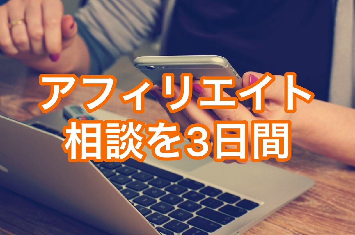 3日間のアフィリエイト相談をします アフィリで悩んでいる人向け！サイト全体のサポートをします イメージ1