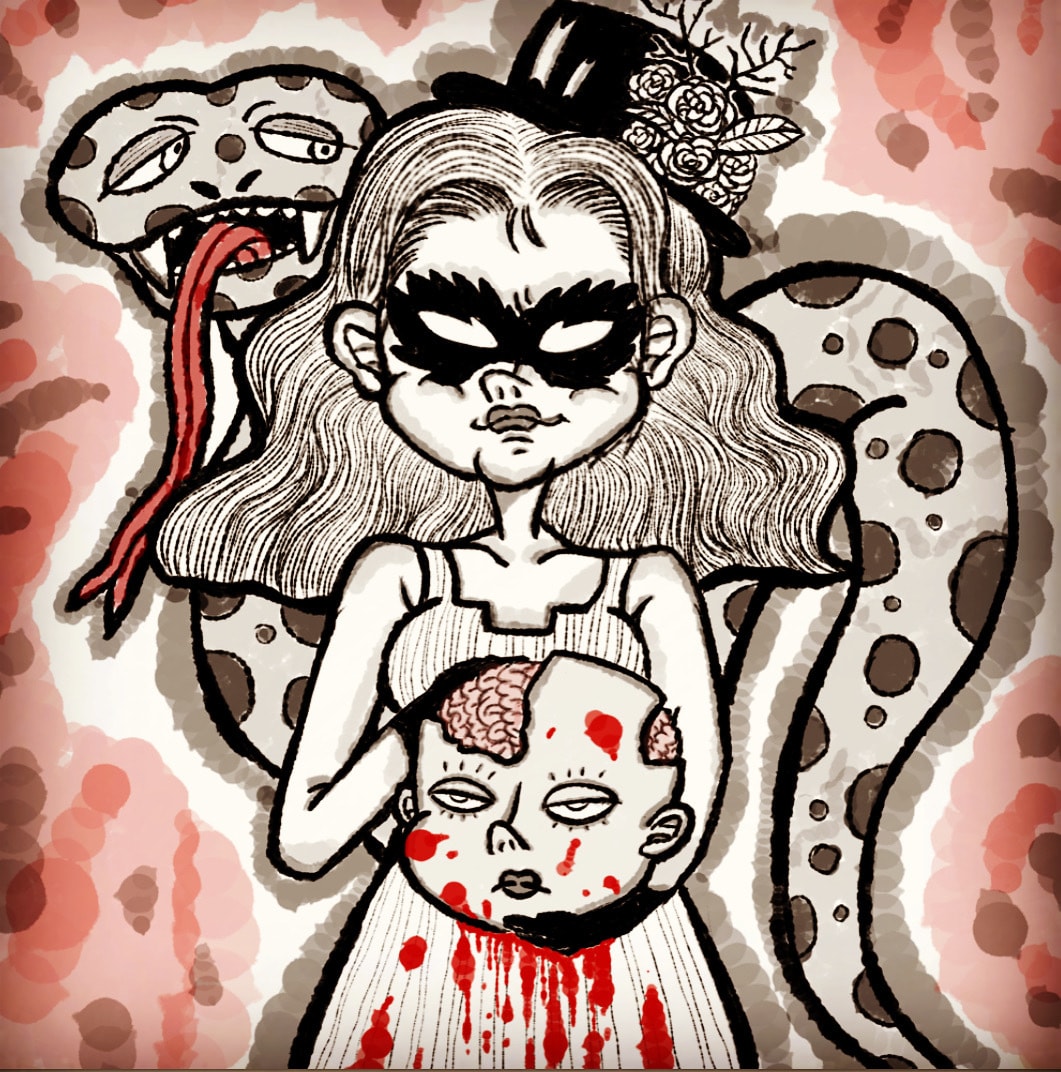 商用利用OK/ブラックジョーク風なイラスト描きます キャラクター・ゴシック・ダーク・ポップ・アメコミ風 イメージ3