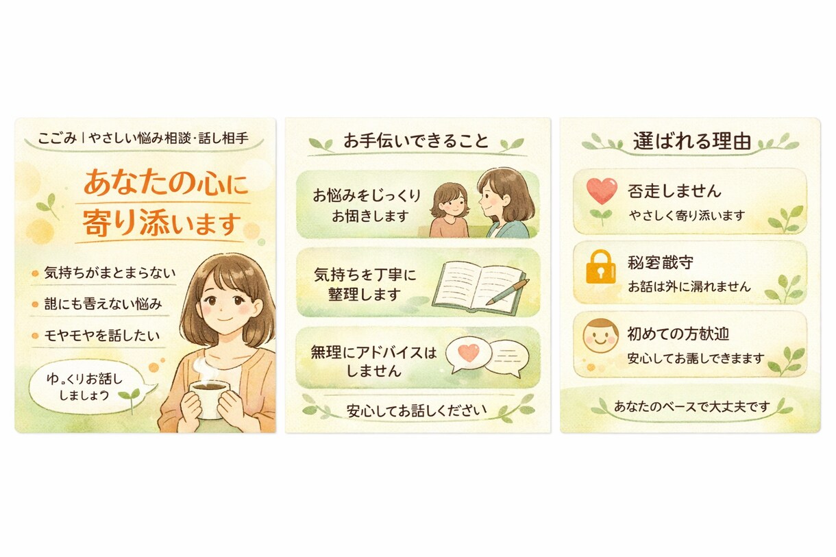 まとまらない気持ち優しく尊重します あなたの気持ちを否定しずに尊重してお聞きします。 イメージ1