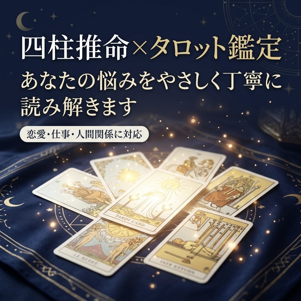 四柱推命とタロットで本質と流れを丁寧に読み解きます 本質と今の流れを丁寧に読み解きます。 イメージ1
