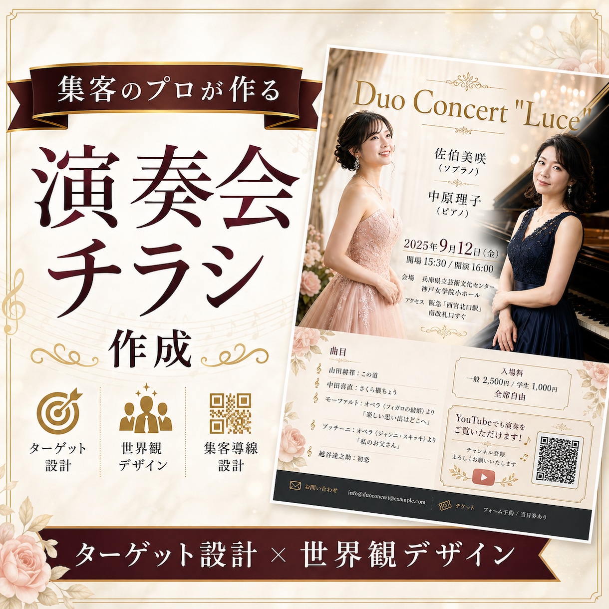 集客のプロが音楽系チラシ作成します マーケ視点で伝わりやすさとデザインを両立したご提案をします イメージ1