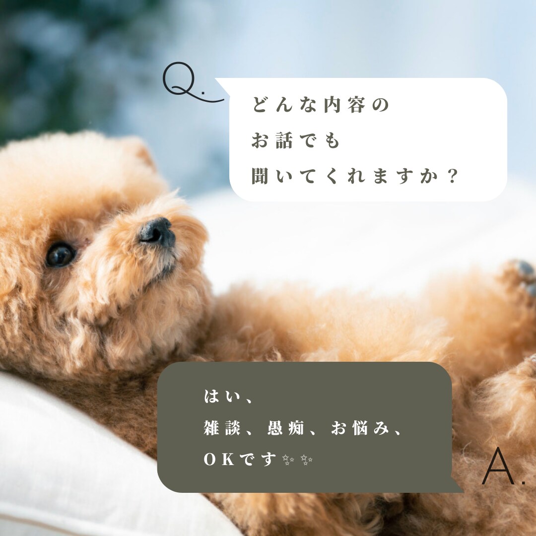 どんな話も聞きます！雑談、お悩み、愚痴を聞きます タメ口OK！友達感覚でお話ししましょう✨ イメージ1
