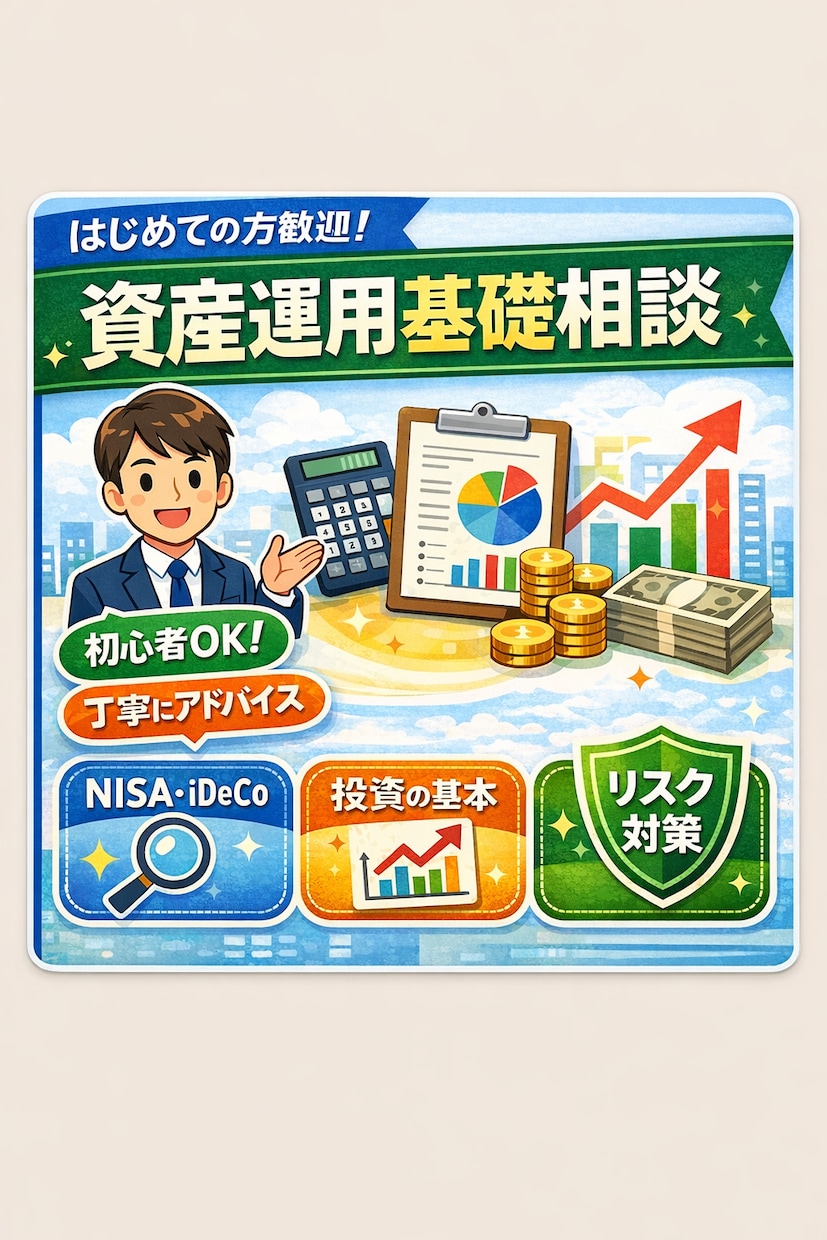 中立的視点で資産運用基礎を解説します 一般知識でリスク管理・分散投資を。家計連動プラン提案。 イメージ1