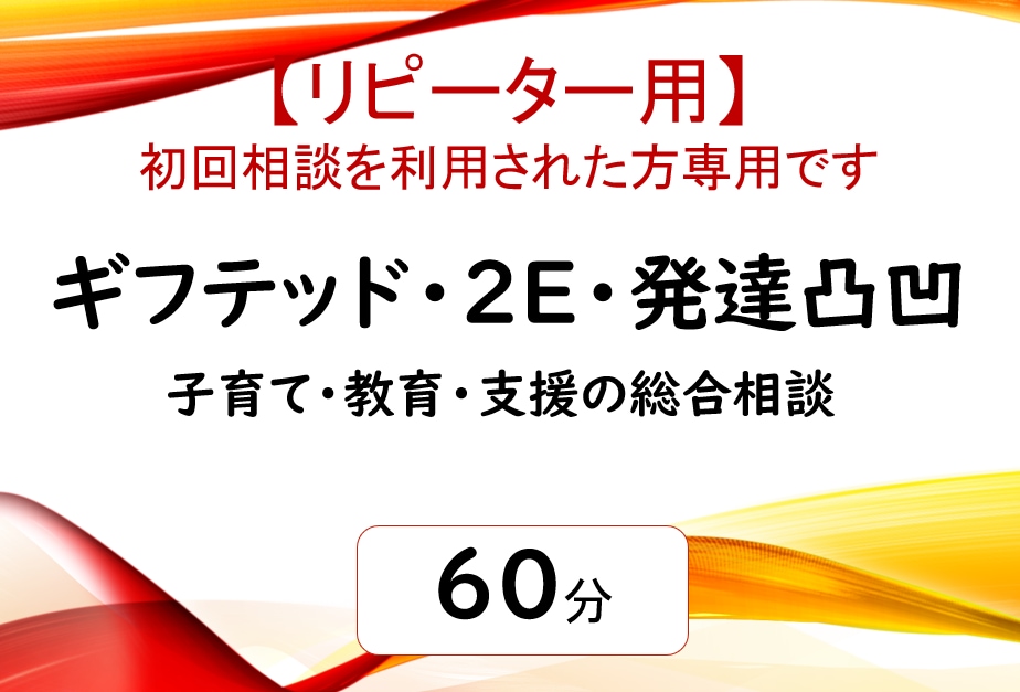 ギフテッド・2E・教育・支援の相談にのります 【リピーター用】ギフテッド・2E・教育・支援 イメージ1