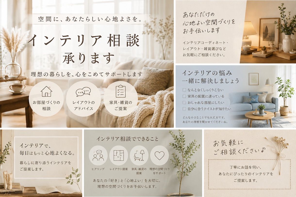 お部屋の写真を見てインテリアをご提案します 今ある家具や雑貨を生かして、心地よいお部屋に イメージ1