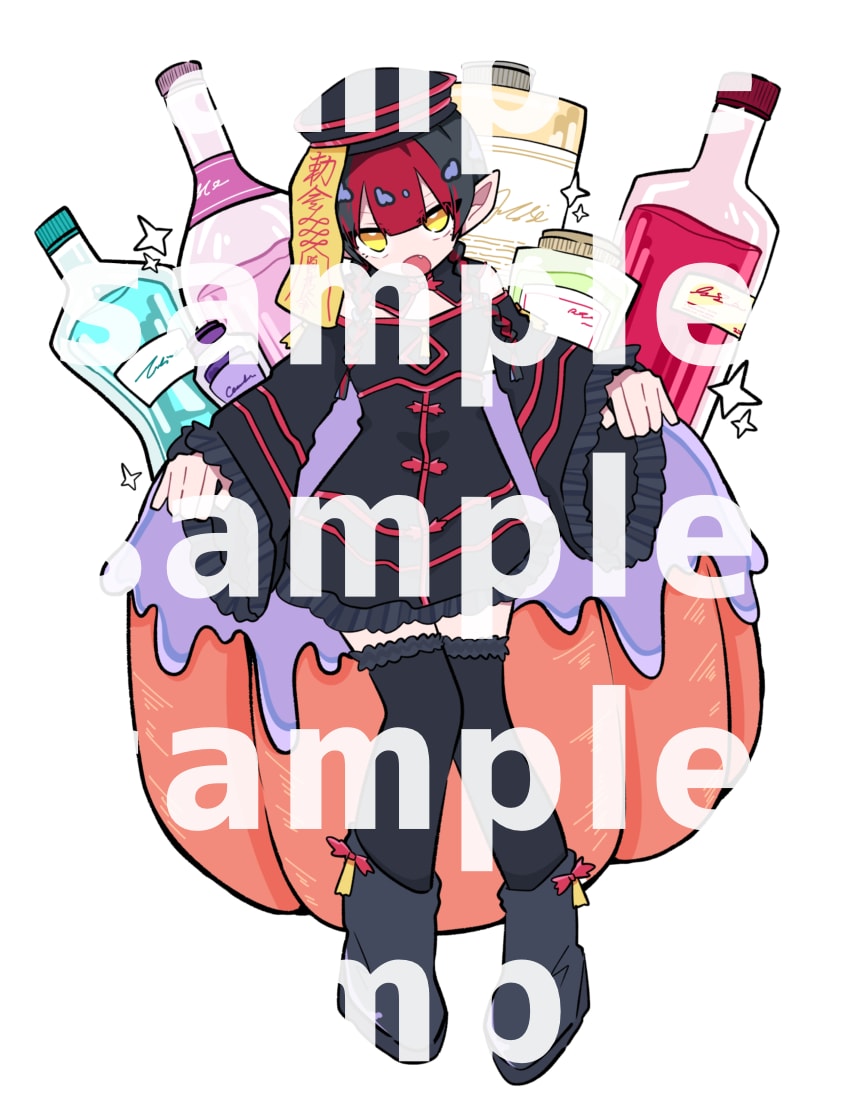 コンカフェ向け♡シャンパンラベル用イラスト描きます 背景も小物も込み！目を引くカートゥーンイラスト イメージ1