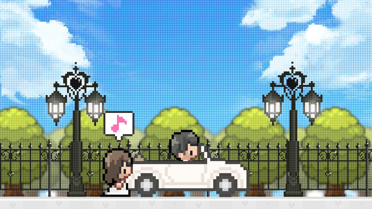 結婚式ゲーム風プロフィールムービー【A】作ります 可愛いドット絵と一緒にお二人のストーリーを上映♪ イメージ8